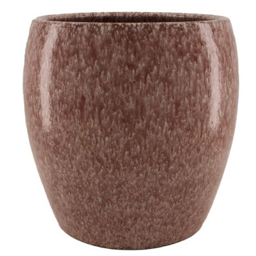 Vaso in terracotta tondo svasato nero lucido